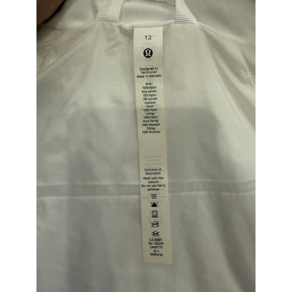 Lululemon Womens White Full Zip Hooded Another Mile Vest Jacket Size 12 $168 - Picture 7 of 10